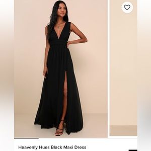 Lulu’s Heavenly Hues Black Maxi Dress size small NWOT